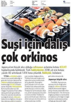 Suşi İçin Dalış Çok Orkinos