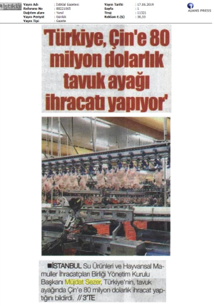 Çin'e 80 milyon ihracat