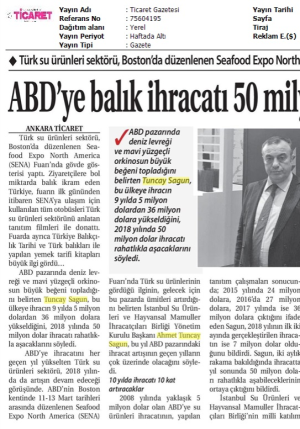 ABD'ye balık ihracatı 50 milyon dolara koşuyor