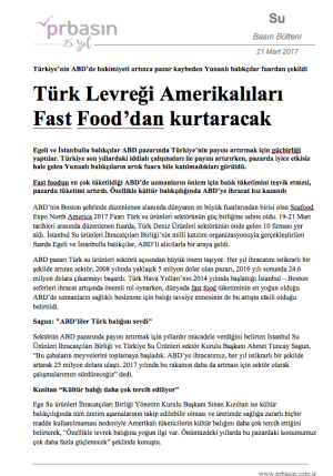 Türk Levreği Amerikalıları Fast Food’dan Kurtaracak
